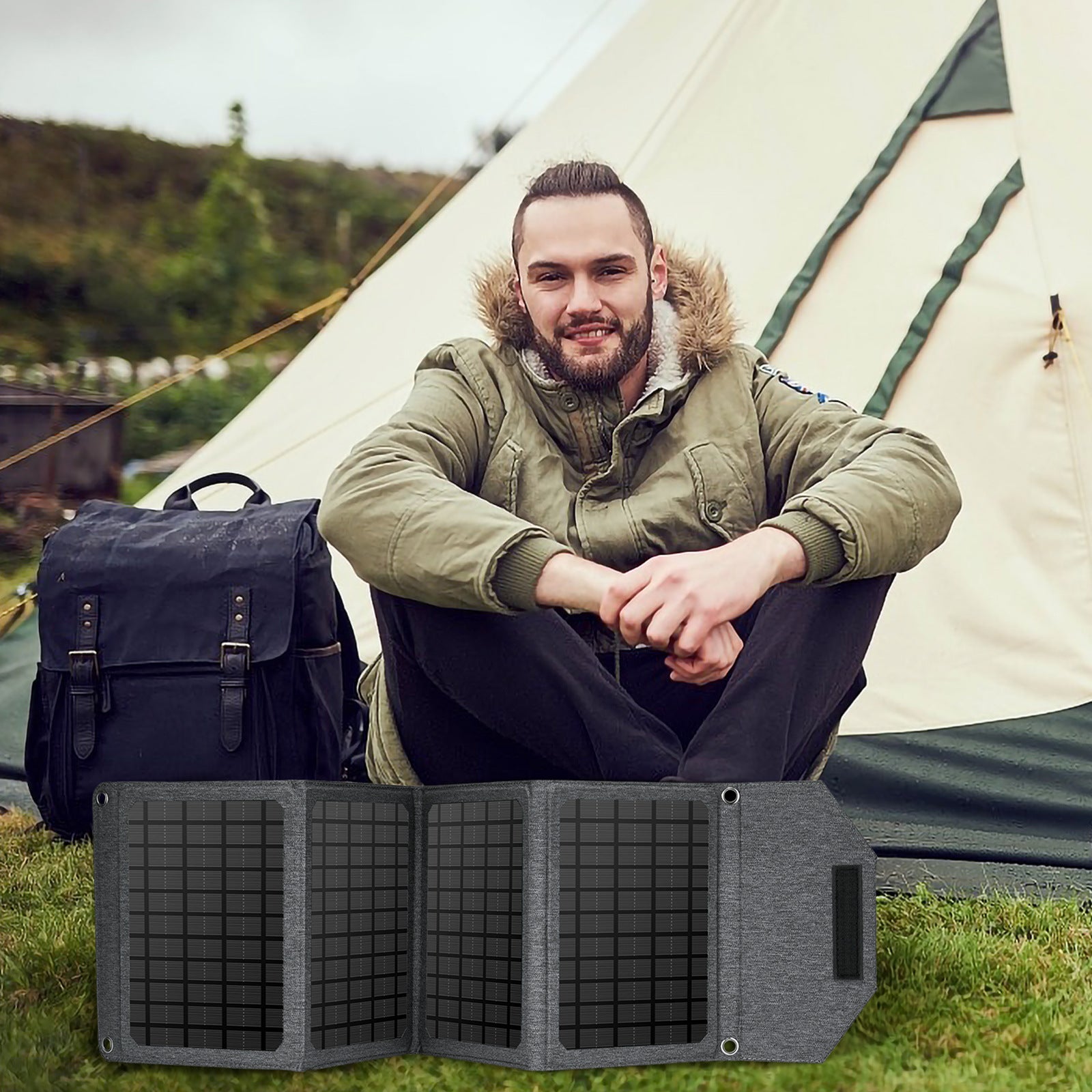 24W Dual USB Foldable Solar Panel Portable 4-Folding Solar Charger for Outdoor Hiking Camping 24W Dual USB Foldable Solar Panel Portable 4-Folding Solar Charger for Outdoor Hiking Camping